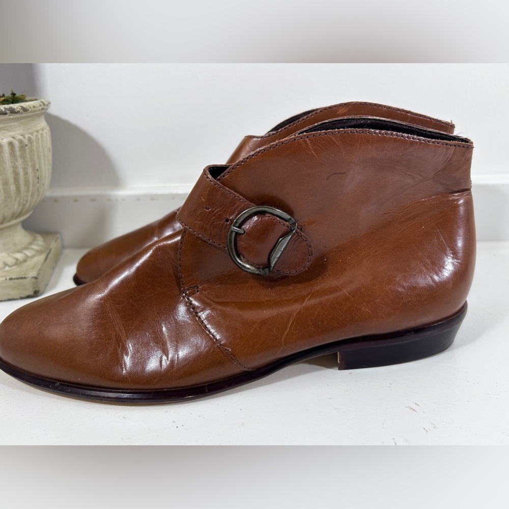 Nine West Brown Leather Boots with Buckle Size 7 1/2 - Picture 4 of 6